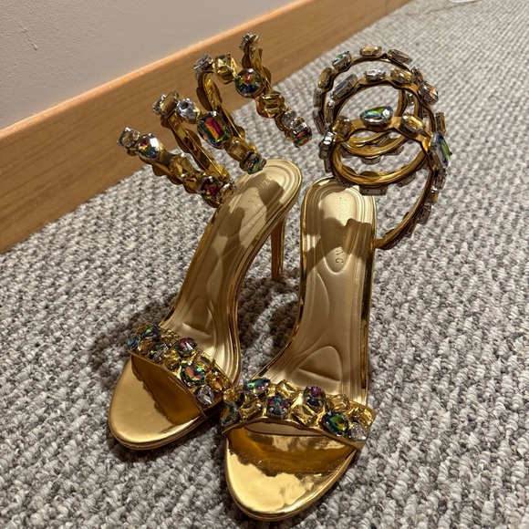 AZALEA WANG LOURDES GOLD EMBELLISHED RHINESTONE COIL heals - Picture 2 of 7